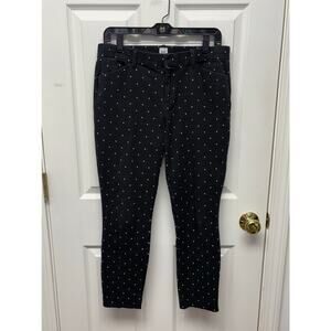Gap Black and White Polka Dot Pants, Signature Skinny Ankle, Stretch, Size 10